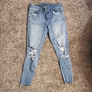 American Eagle Outfitters Light Blue Distressed Jeans